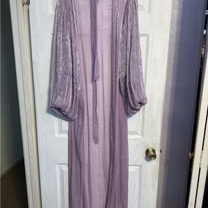 Elegant Lavender Sheer Long Dress